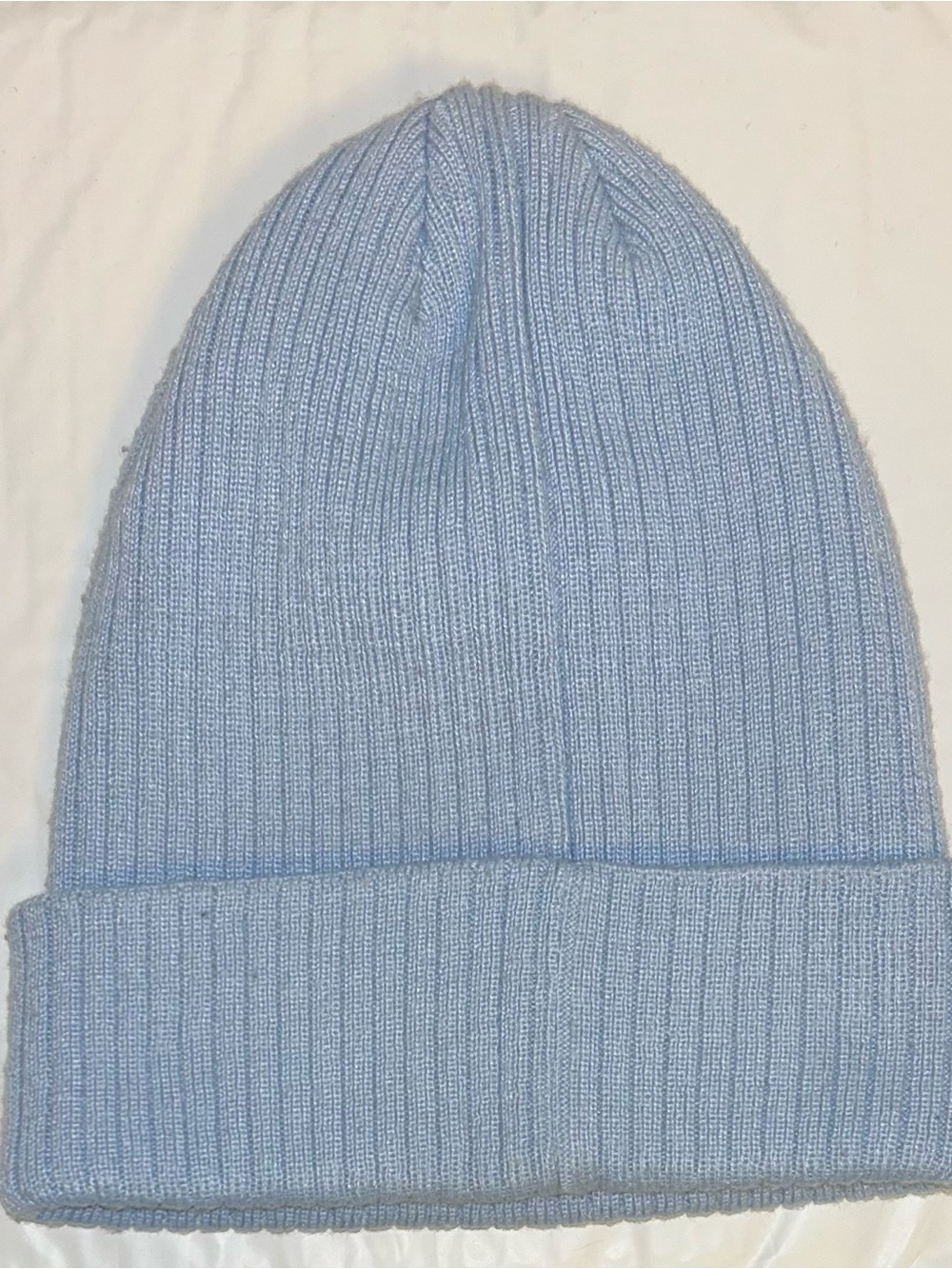 Adidas Powder Blue Ribbed Cuffed Beanie with Trefoil Patch - Picture 4 of 9